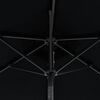 vidaXL Garden Parasol with LEDs and Steel Pole Black 225x225x212cm