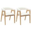 vidaXL Dining Chairs 2 pcs Natural 54 x 57 x 73 cm Solid Rubber Wood