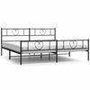 vidaXL Metal Bed Frame without Mattress with Footboard Black 193x203cm