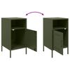 vidaXL Bedside Cabinet Olive Green 36x39x68 cm Steel
