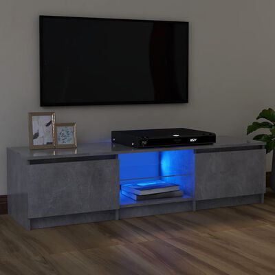 vidaXL TV Cabinet with LED Lights Concrete Grey 120x30x35.5 cm