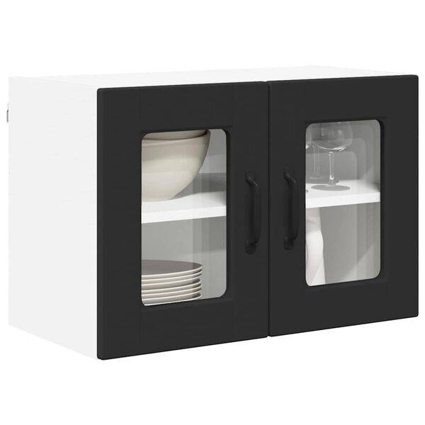 vidaXL Kitchen Wall Cabinet with Shelf 2 pcs Black 60 x 31 x 40 cm