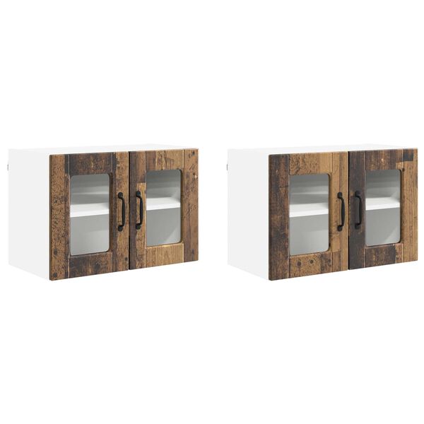 vidaXL Kitchen Cabinet 2 pcs Old Wood 60 x 31 x 40 cm Engineered Wood