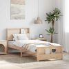 vidaXL Bed Frame with Headboard Brown 80 x 200 cm Engineered Wood