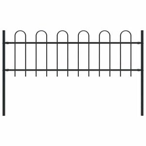 vidaXL Garden Fence Boxtel with Hoop Top Steel 181x60 cm Black