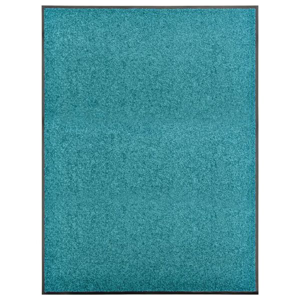 vidaXL Doormat Washable Cyan 90x120 cm