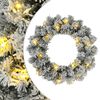 vidaXL Christmas Wreath Green and White &Oslash; 30 cm PVC 25 LEDs