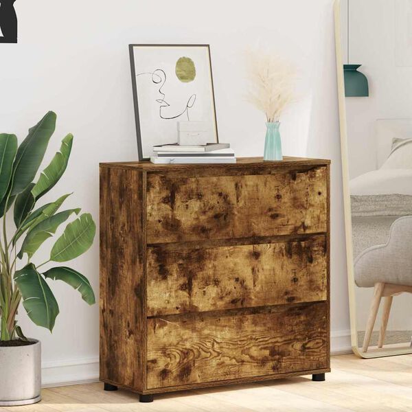 vidaXL Storage Cabinet Smoked Oak 80 x 31 x 81 cm Engineered Wood