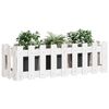 vidaXL Garden Raised Bed with Fence Design White 100x30x30 cm Solid Wood Pine