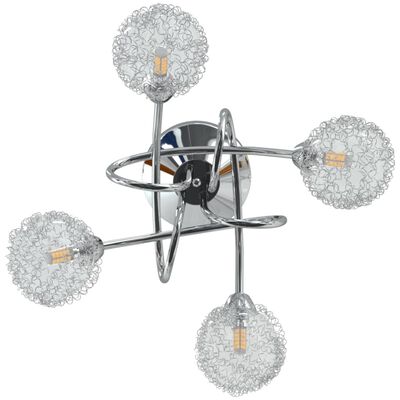 vidaXL Ceiling Lamp with Mesh Wire Shades for 4 G9 LED Lights