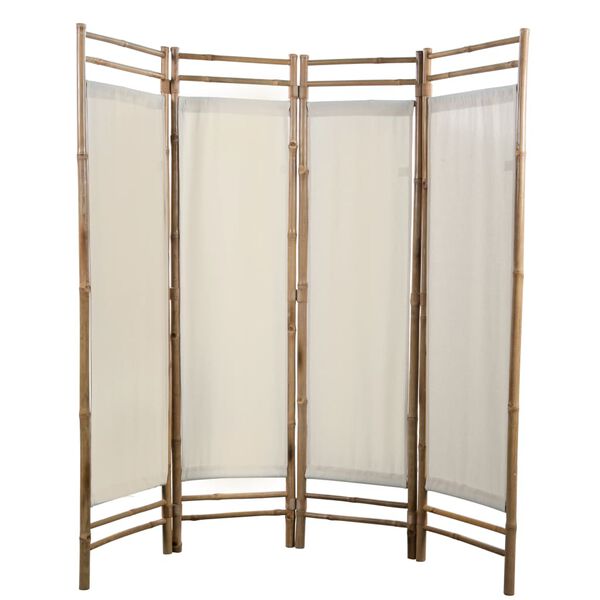 vidaXL Folding 4-Panel Room Divider Bamboo and Canvas 160 cm