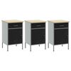 vidaXL Work Cabinet with Drawer 3 pcs Black and Grey 150 x 55 x 85 cm