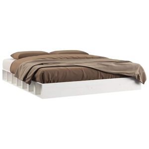 vidaXL Bed Frame without Mattress White 200x200 cm Solid Wood