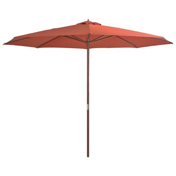 vidaXL Garden Parasol with Wooden Pole 350 cm Terracotta