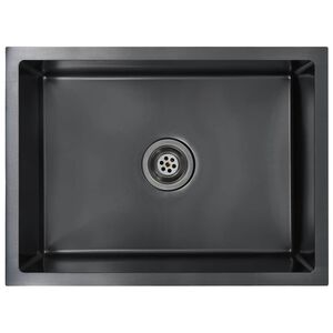 vidaXL Handmade Kitchen Sink Black Stainless Steel