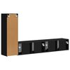 vidaXL TV Cabinet Set Wall-mounted 3 pcs Black Engineered Wood