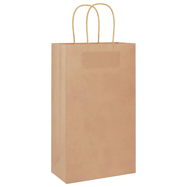 vidaXL Paper Bags 250 pcs with Handles Brown 21x11x36 cm