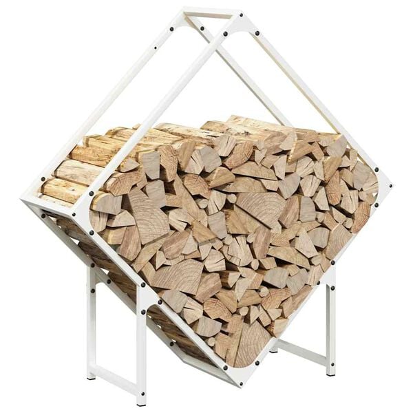 vidaXL Firewood Rack White 80x25x80 cm Cold-rolled steel