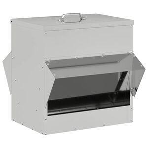 vidaXL Chicken Feeder Silver 40.5 x 45 x 41 cm 20 kg Galvanised Steel