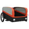 vidaXL Bike Trailer Black and Orange 45 kg Iron