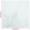 vidaXL Table Top White 60x60 cm 6 mm Tempered Glass with Marble Design