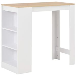 vidaXL Bar Table | White with natural top | Engineered wood | Standard