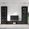 vidaXL TV Cabinet Set with Drawer with Shelf Black Engineered Wood