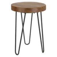 H&S Collection Decorative Stool with Metal Legs 30x42 cm
