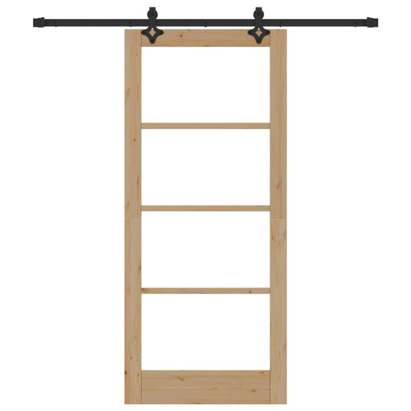 vidaXL Sliding Door ORKDAL Natural and Black 86 x 198.5 cm