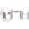 vidaXL 3 Piece Bistro Set with Cushions Grey Poly Rattan