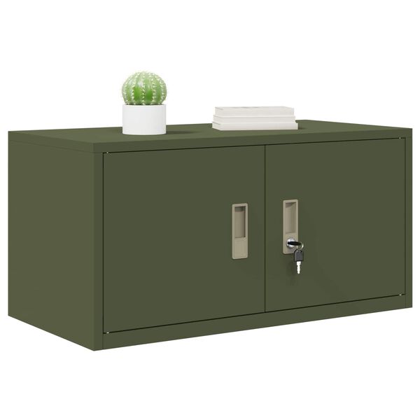 vidaXL Storage Cabinet Olive Green 80 x 40 x 40 cm Steel