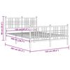 vidaXL Metal Bed Frame without Mattress with Footboard Black 120x200cm