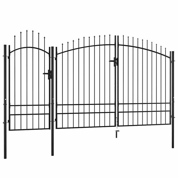 vidaXL Garden Gate Woerden Steel 1.95x4 m Black