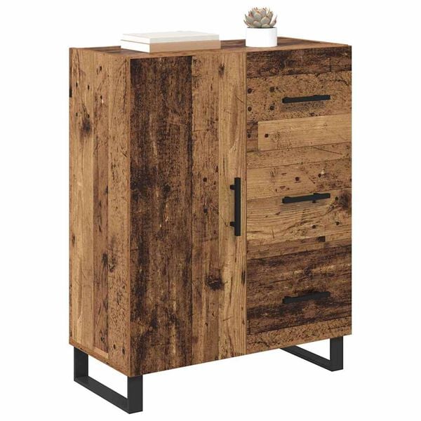 vidaXL Sideboard Old Wood 69.5 x 34 x 90 cm Engineered Wood and Iron