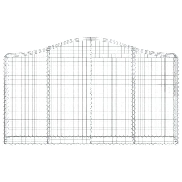 vidaXL Arched Gabion Baskets 5 pcs 200x30x100/120 cm Galvanised Iron