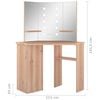 vidaXL Corner Dressing Table with LED Oak 111x54x141.5 cm