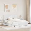 vidaXL Bed Frame with Headboard White 160 x 200 cm Engineered Wood