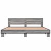 vidaXL Bed Frame without Mattress Grey Sonoma 180x200 cm Super King