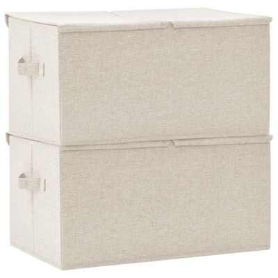 vidaXL Storage Boxes 2 pcs Fabric 50x30x25 cm Cream