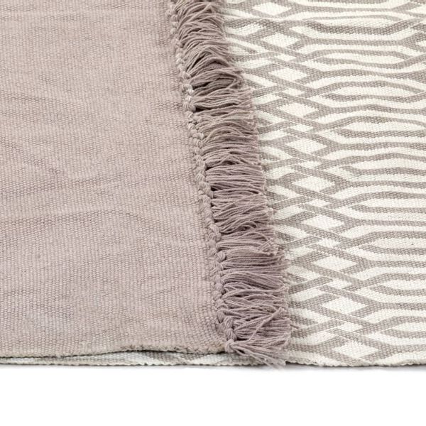 vidaXL Kilim Rug Cotton 120x180 cm with Pattern Taupe