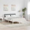 vidaXL Bed frame White and light grey 135 x 190 cm Solid pine wood