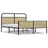 vidaXL Metal Bed Frame without Mattress Sonoma Oak 160x200 cm