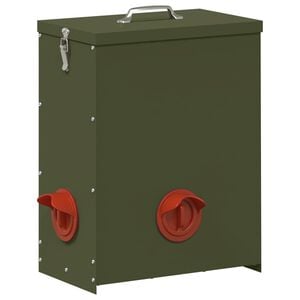vidaXL Chicken Feeder Olive Green 32.5 x 20.5 x 43 cm