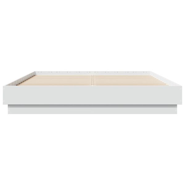 vidaXL Bed Frame without Mattress White 150x200 cm King Size