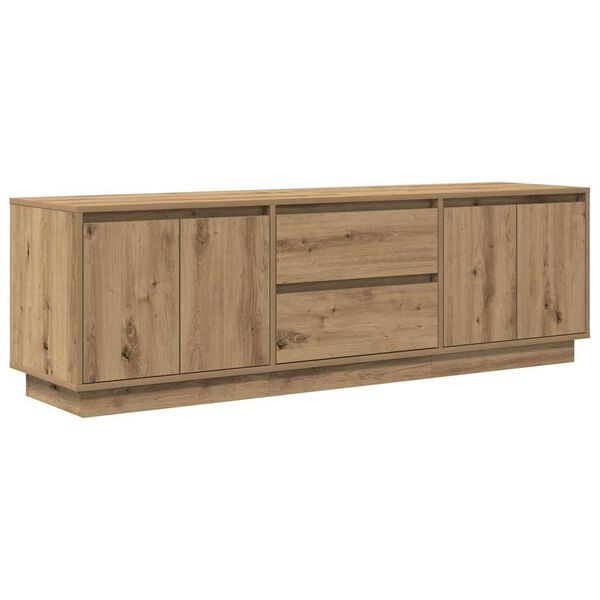 vidaXL TV Cabinet with LED Lights Artisan Oak 160.5x41x50 cm