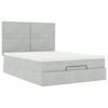 vidaXL Ottoman Bed with Mattresses Light Grey 140x200cm Velvet