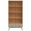 vidaXL Bookcase 4-Tier OLDEN Grey and Brown Solid Wood Pine