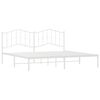 vidaXL Metal Bed Frame without Mattress with Headboard White 193x203cm
