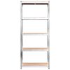 vidaXL 5-Layer Shelves 4 pcs Silver Steel&Engineered Wood