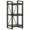 vidaXL 3-Tier Bookcase Black 40x30x80 cm Solid Mango Wood